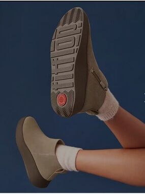 Fitflop F-MODE Suede Flatform Zip Ankle Boots Booties Size 10 NWT